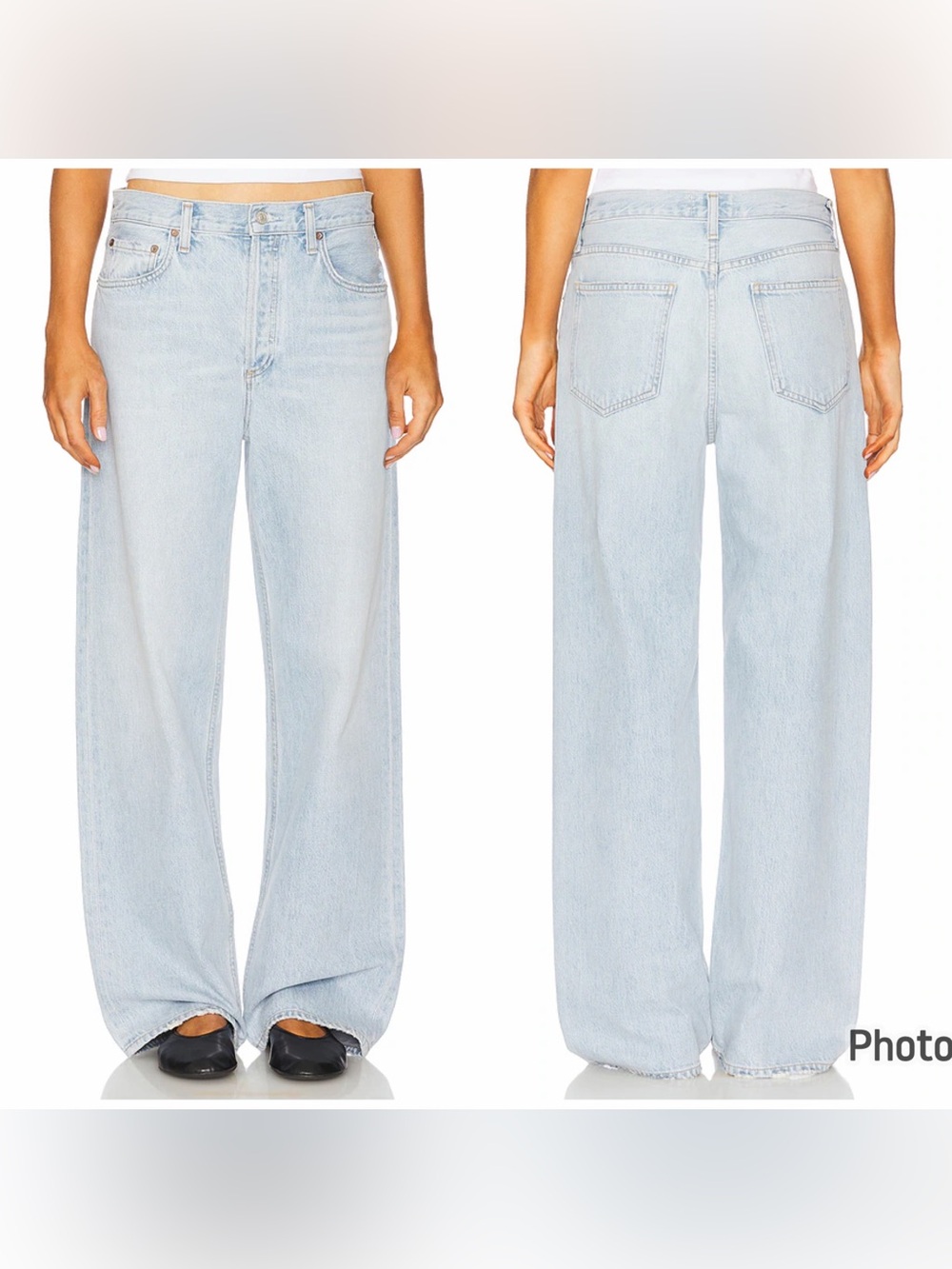 Agolde Low Slung Baggy Denim Blue Jeans In Spark Size 31